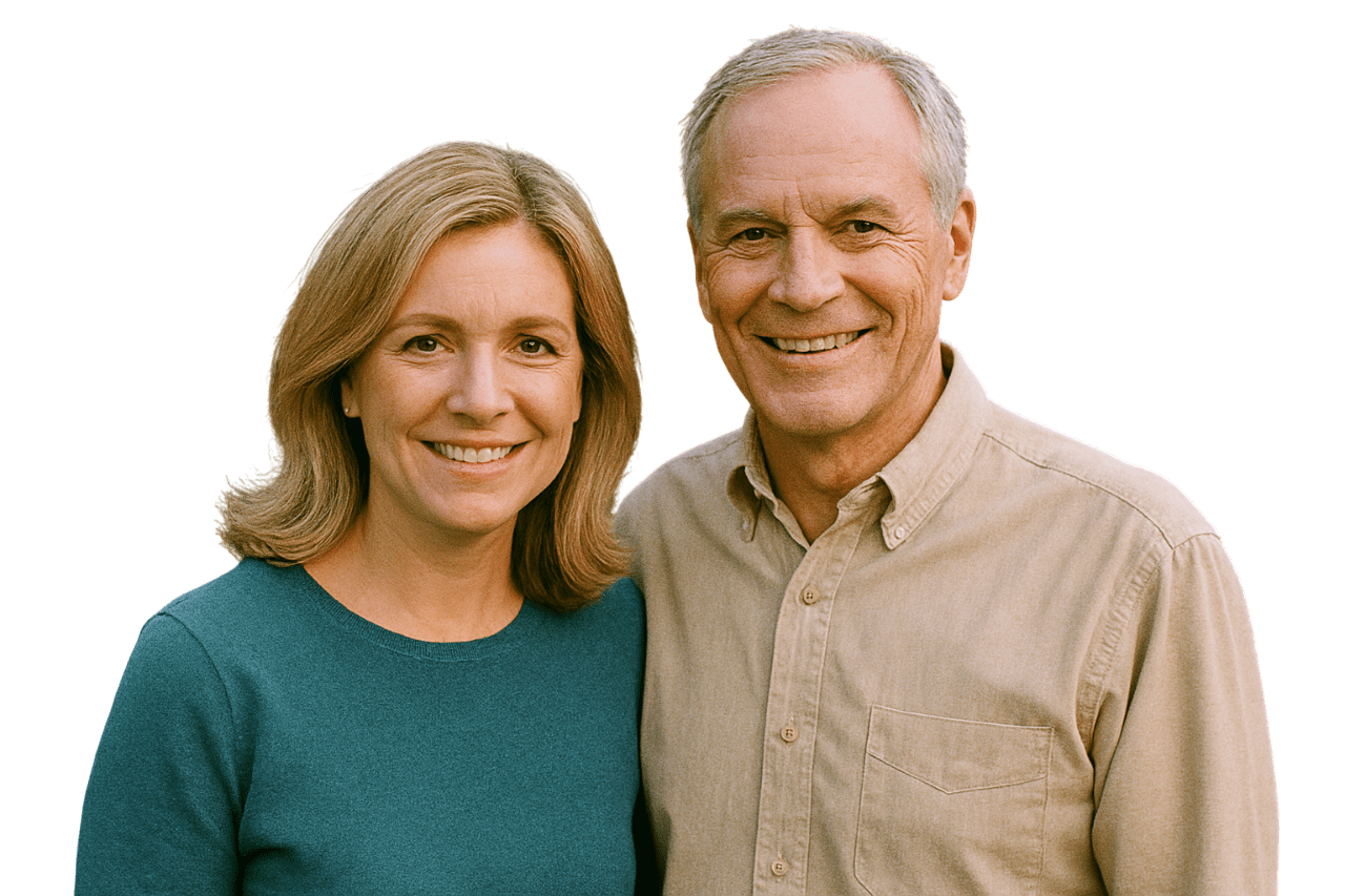 couple-posing-chat-trans-min A middle aged couple